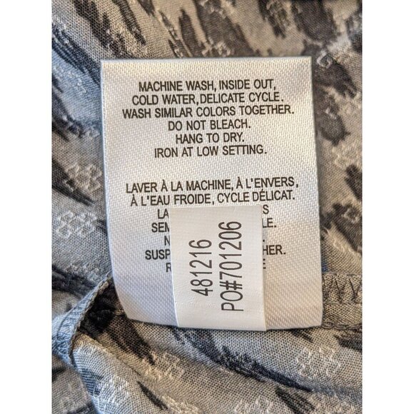 Womens Plus 2X Fit and Flare Blouse Smocked Side Gray Thunderstorm Printed - Picture 11 of 11